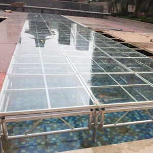 Truss Aluminum Frame Event Catwalk DJ Swimming Pool Wedding Frosting Glass Floor Moving Stage Concert Dance Stage