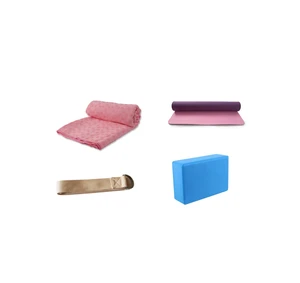 yoga mat set Including:block+mat+yoga towel+Stretch Strap