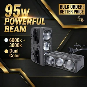 IP68 Waterproof S3P LED Grille Lamps 95W High Beam 6000K+3000K 9-16V Offroad Driving Light Pods