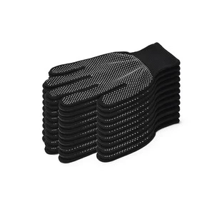 Custom Logo Breathable Knit Polyester+PVC Durable Safety Gloves Anti-slip Dotted Design 7 oz Thickness 30cm Powder-free General