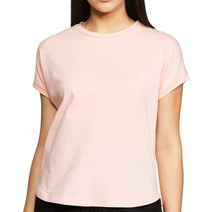 Polyester/Cotton Women's Loose Fit T Shirts Plus Size Casual Solid Custom Logo Breathable Eco-Friendly Quick Dry Knitted O-Neck