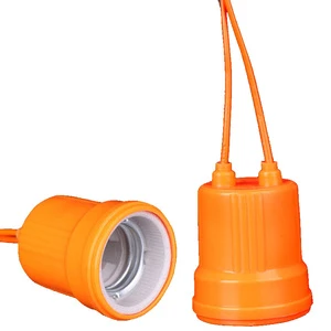 E27 Base Socket Bulb Lamp Holder Orange Waterproof Screw-in Socket LED Lamp Holder