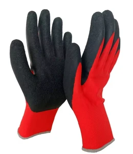 Construction Washable With Custom logo Mechanic Durable Crinkle Latex Coated Safety Work Gloves Safety for Work Heavy Duty