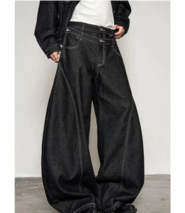 High Quality Custom Men's Jeans Double Waistband Raw Denim Jeans for Men