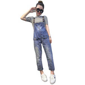High Quality Women's Regular Fit Denim Overalls Jumpsuits Breathable Eco-Friendly Summer Jeans High Waist Logo Hip Hop Vintage