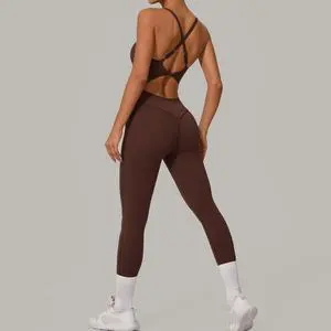 Adjustable Jumpsuit Cross Waist Hip Lifting Sports Yoga Tight Jumpsuit