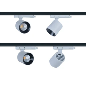 RONSE Shop Ceiling Line Track Lighting 0-10V 10W H Heads Dimmable 2-Wire Fixture 30 Watt Cool White Led Track Light
