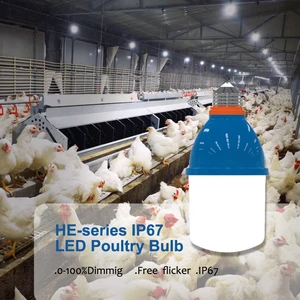 VANPU Dimmable LED Chicken House Lamp for Farm Use Aluminum PC Poultry Lighting IP67 Rated 5-Year Warranty CRI85