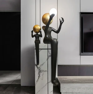 Designer Modern Minimalist Hotel Nordic Floor Light Living Room Corner Resin Sculpture Art Decoration Standing Led Floor Lamp