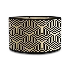 Modern Artistic Bamboo Lamp Shade Handmade Indoor Lighting Accessory with Special Printing Fabric for Pendant or Floor Lamp