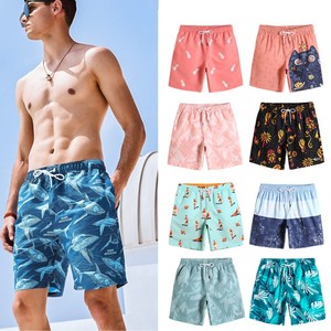 Wholesale Summer Vacation Beach Shorts Blank Floral Printed Unisex Quick Dry Nylon Loose Surf Swimming Trunks