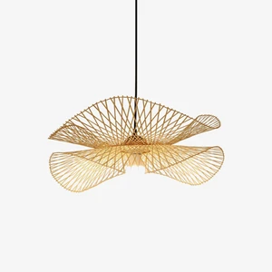 Bamboo Lantern Ceiling Light for Commercial Home Stay Tea Room Hot Pot Shop Restaurant Modern Style Lamps