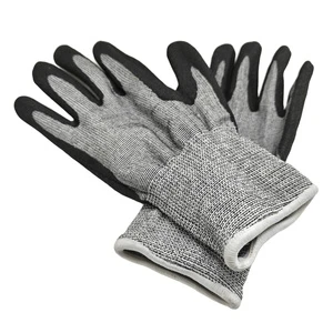 Competitive UHMWPE Material Cut Resistant Gloves ANSI/ISEA Cut Level 5 Nitrile Coated EN388 F Anti-Cut Puncture-Resistant Grey
