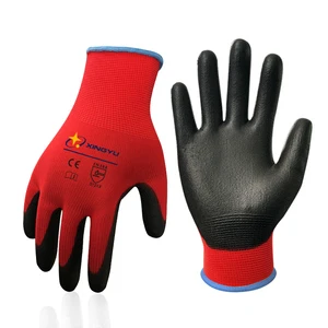 XINGYU 13G Poliester PU Protective Work Gloves Custom Gloves With Logo Garden Work Men Construction Pu Coated Safety Gloves