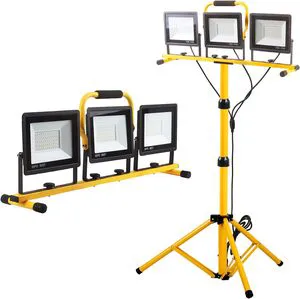 21000lm Work Light Stand 3 Adjustable Heads Adjustable Folding Tripod Stand IP66 Waterproof Light Independent Switch 6500K