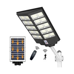 Garden Wall Remote Sensor LED Solar Street Lights IP66 ABS Li-PO4 Battery Road Use 200W 300w 400w Street Light Solar