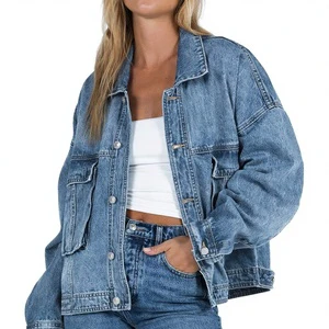2025 Spring New Arrival EBay Independent Store Womens Long-Sleeve Denim Jacket Loose-Fit Casual Multi-Pocket Quick Dry Jacket
