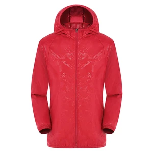 Outdoor Sun Protection Bomber Jackets Men Women Ultra-Lightweight UV-Protective Eco-Friendly Breathable Sun Clothing Red