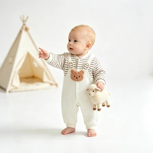 Custom Kid Clothing Set Newborn Style Casual 100% Cotton Baby Bodysuit Spring And Autumn Long Sleeve Kids With Baby Clothes