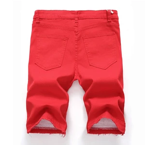 Custom Design Men Denim Shorts Elasticated Waist Cargo Jean Shorts Lightweight Summer Denim Shorts for Men Wear