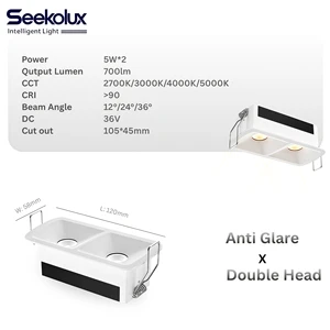 Hot Sell Modern Aluminum Embedded LED IP20 Grille Light COB Anti-Glare Recessed Linear Indoor Use 5W/10W/20W Ceiling Grille