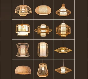 Chinese Handmade Bamboo Chandelier Pastoral Restaurant B&B Tea House and Inn Lighting Creative Simple Bamboo Art Lamp