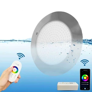 Ultra Thin Slim Led Swimming Pool Underwater Light Stainless Steel Warm White Daylight RGB With Wifi Controller