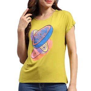 Plain Color Women's Plus Size Loose Fit Summer Breathable Canvas V-neck High Street T-Shirts with Custom Logo