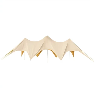 Custom Outdoor Size Summer Canopy Event Stretch Star Shaped Beach Sun Shade Tent Oxford Straight Bracing Type For Sale