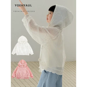 YOEHYAUL CD1849 4-15T Summer Anti-UV Big Kids Girl Sun-protection Jacket Child Custom Logo Hooded Sun Protective Clothing Jacket