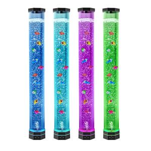 3.3 ft Sensory Bubble Fish Tube 10 Floating Fish 16 Color Effects Remote Control Aquarium Lamp Sensory Bubble Lamp Table Lamps