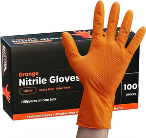 10 Mil Heavy Duty Mechanic Repair Industry Custom Logo Diamond Texture Latex Free Powder Free Nitrile Disposable Gloves Gloves