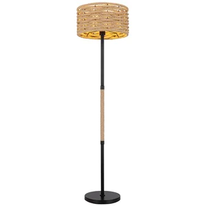 Rattan Bamboo Floor Lamps for Living Rooms & Bedrooms Rustic Reading Standing Lamp, Indoor Light Home Decoration