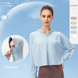 Women's Rash Guard UPF 50+ Sun Protection Hooded Shirt With Pockets Hiking Outdoor Jackets Summer Sun protection Clothing