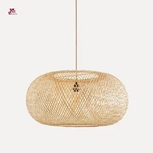 Hot Items LED Bamboo Rattan Pendant Light with Natural Bamboo Shade for Home Office Kitchen & Hotel Decoration