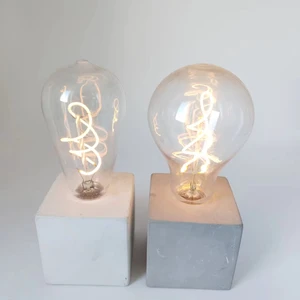 Christmas Cement Electronic Edison LED Bulb Table Lamp Home Decor Night Light