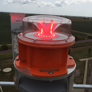 LED Red Aviation Warning Light With ICAO FAA DGCA Obstruction Lights for Towers Tower Obstacle Light