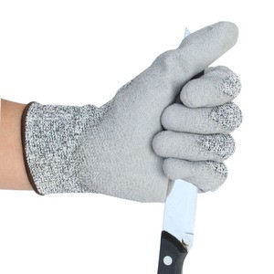 High Quality EN388 13G HPPE Cut Proof Protection A4 A5 Safety Anti Cut Resistant 4543 PU Palm Coated Work Gloves Level 5