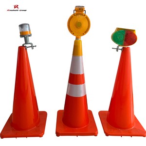 Traffic Intelligent Construction Flashing Yellow Hand-held Light Bar Solar Powered Led Barricade Cone Warning Light