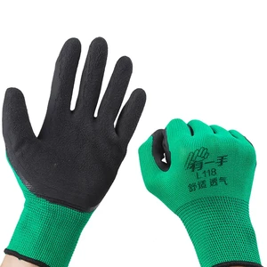 Classic Style Nylon Nitrile Gloves Grey Palm Foam Nitrile Gloves Protective Safety