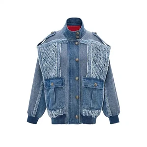 New Arrivals High Quality Women's Denim Jean Jacket Slim Fit Long Sleeve Knitted Breathable Winter Outdoor Use