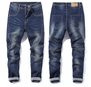 Fat Men Pants Mens Denim Slim Leg Denim Trousers for Spring Summer