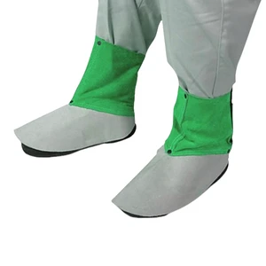 High Quality Heavy-Duty Cowhide Split Leather Safety Gaiter Heat Spark Resistant Fireproof Welding Shoe Cover for Foot