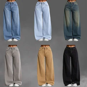 Wholesale High-quality Women's Denim Pants Fashionable Streetwear Retro Casual Straight Leg Summer Jeans Inventory