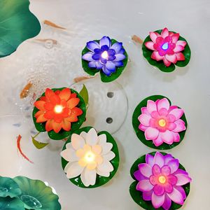 LED Floating Water Induction Lotus Lamp Colorful Night Light Indoor/Outdoor Pool Wishing River Party Christmas Decorations