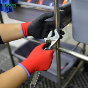 Custom Foam Latex Coated Safety Work Gloves Heavy Duty Protection Agriculture Industrial Workwear