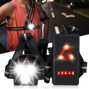 USB Rechargeable LED Sports Running Lights Portable Chest Night Run Lamp for Exercise