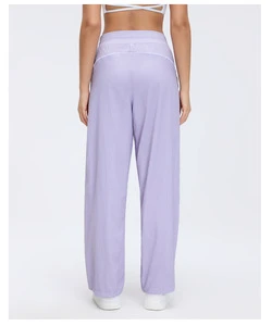 Mid Waist Straight Yoga Pants Loose Fit Breathable Summer ODM Outdoor Sports Running Casual Lounge Pants