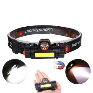 Cheap Super Bright Portable Waterproof COB LED USB Rechargeable 18650 Battery Headlamp for Fishing Camping Hiking