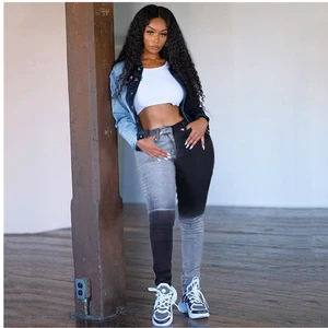 S-3XL Jeans Autumn/Winter _ New Women's Fashion Slim Fit Versatile Splice Denim Elastic Leggings